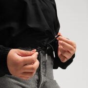 Gold Tip Cropped Windbreaker (Black) - Image 5