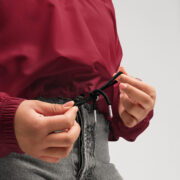 Gold Tip Cropped Windbreaker (Maroon) - Image 3