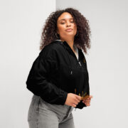 Gold Tip Drip Cropped Windbreaker (Black) - Image 2