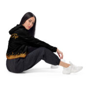 Gold Tip Drip Cropped Windbreaker (Black) - Image 7