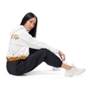 Gold Tip Drip Cropped Windbreaker (White) - Image 6