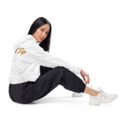 Gold Tip Cropped Windbreaker (White) - Image 9