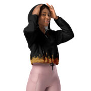 Gold Tip Drip Cropped Windbreaker (Black) - Image 5