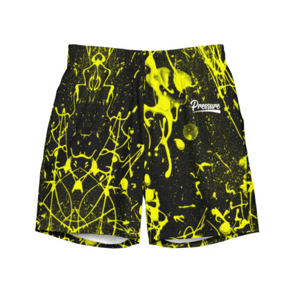 Pressure Splatter Men's Swim Trunks (Yellow)