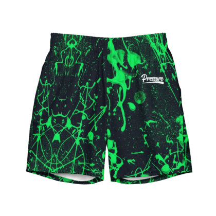 Pressure Splatter Men's Swim Trunks (Green)