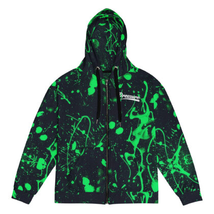 Pressure Splatter Zip Up Hoodie (Green)