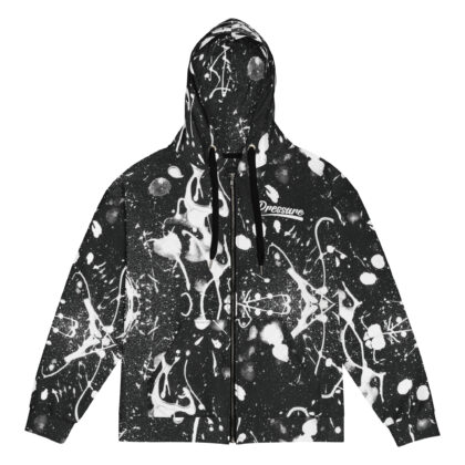 Pressure Splatter Zip Up Hoodie (White)