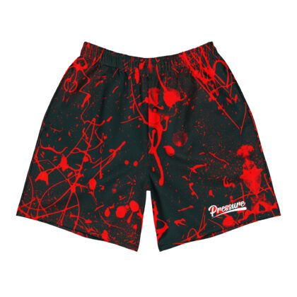 Pressure Splatter Long Athletic Shorts (Red)