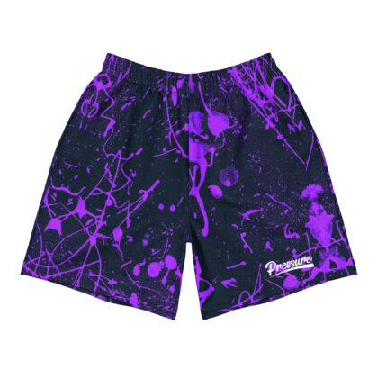 Pressure Splatter Long Athletic Shorts (Purple)