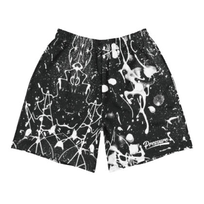 Pressure Splatter Long Athletic Shorts (White)