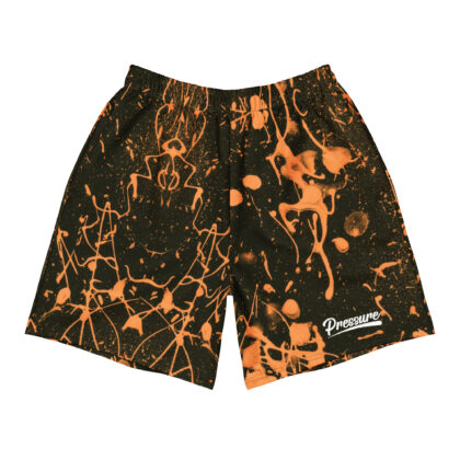 Pressure Splatter Long Athletic Shorts (Orange)